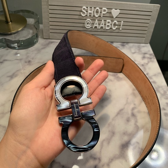 ferragamo suede belt